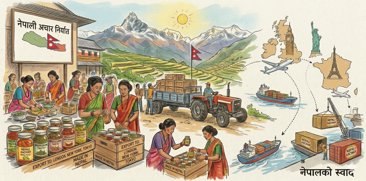 विदेशमा अचारको माग ह्वात्तै बढ्यो :  १० महिनामा झन्डै २० करोडको निर्यात
