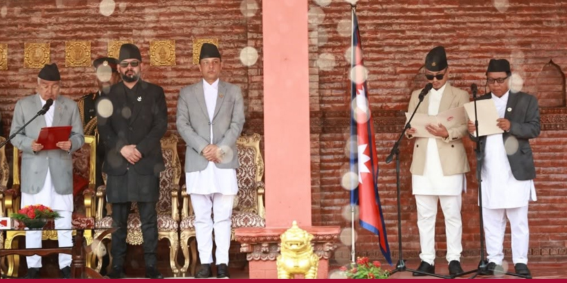 सुधन र महावीरले लिए मन्त्रीको शपथ