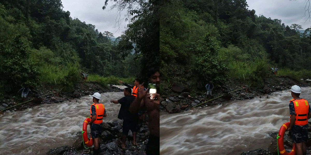 टिमाई खोलामा फसेका ७ जनाको सकुसल उद्धार