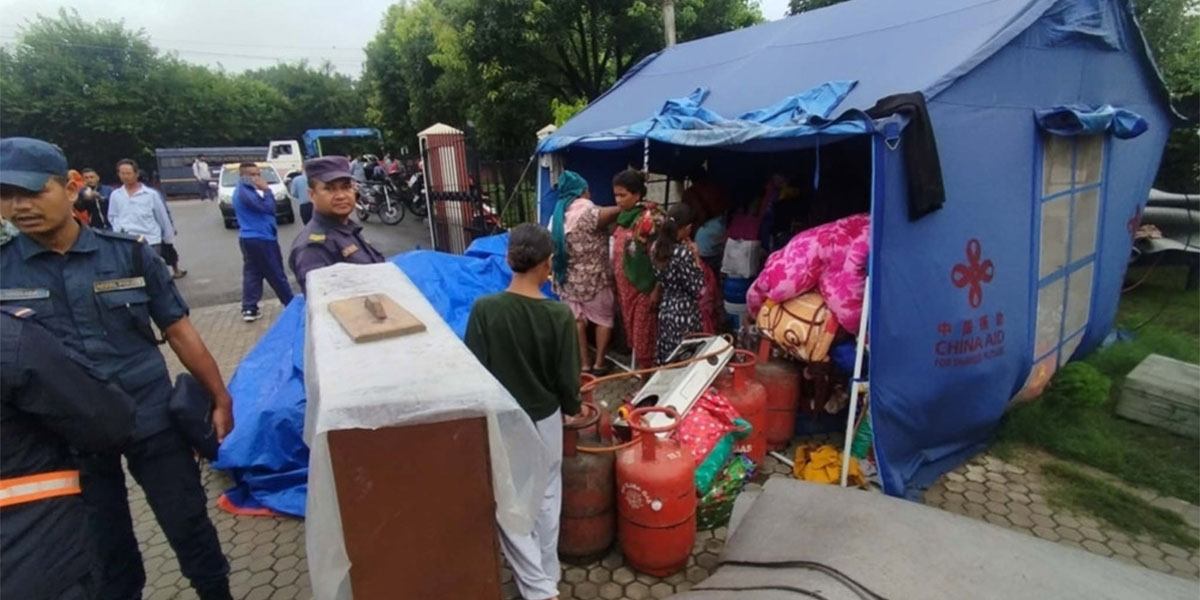 कीर्तिपुरको राधास्वामी सत्संगस्थित होल्डिङ सेन्टर जलमग्न