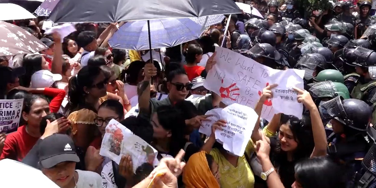 तीन वर्षीया बालिका गरिमा हत्याको विरोधमा प्रदर्शन