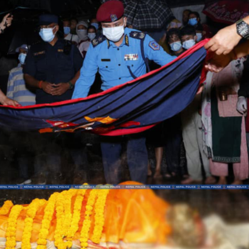 भोटेकोशीमा मृत्यु भएका प्रहरी सहायक निरीक्षकको पशुपतिमा दाहसंस्कार