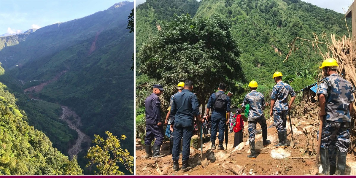 रोल्पामा पहिरोमा परी मृत्यु हुनेको संख्या सात पुग्यो, पाँच जना अझै बेपत्ता