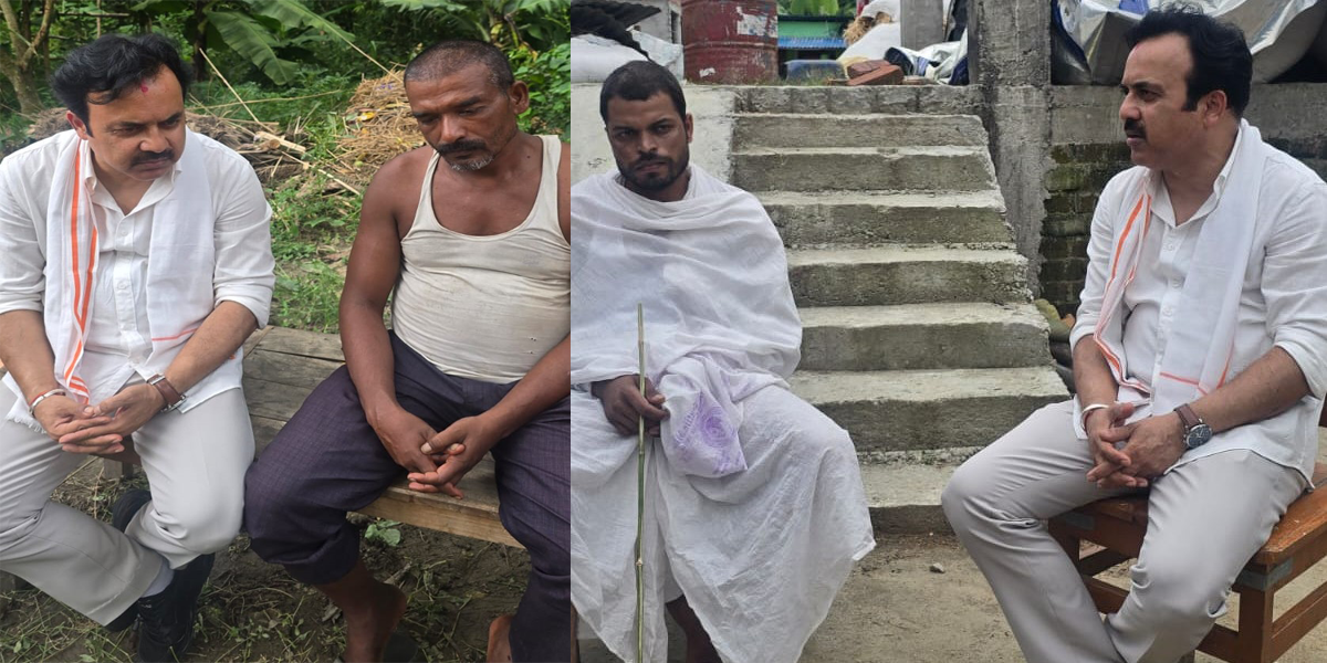 जनअधिकार पार्टीका अध्यक्ष यादव सुनसरी पुगेर भेटे पीडित परिवार