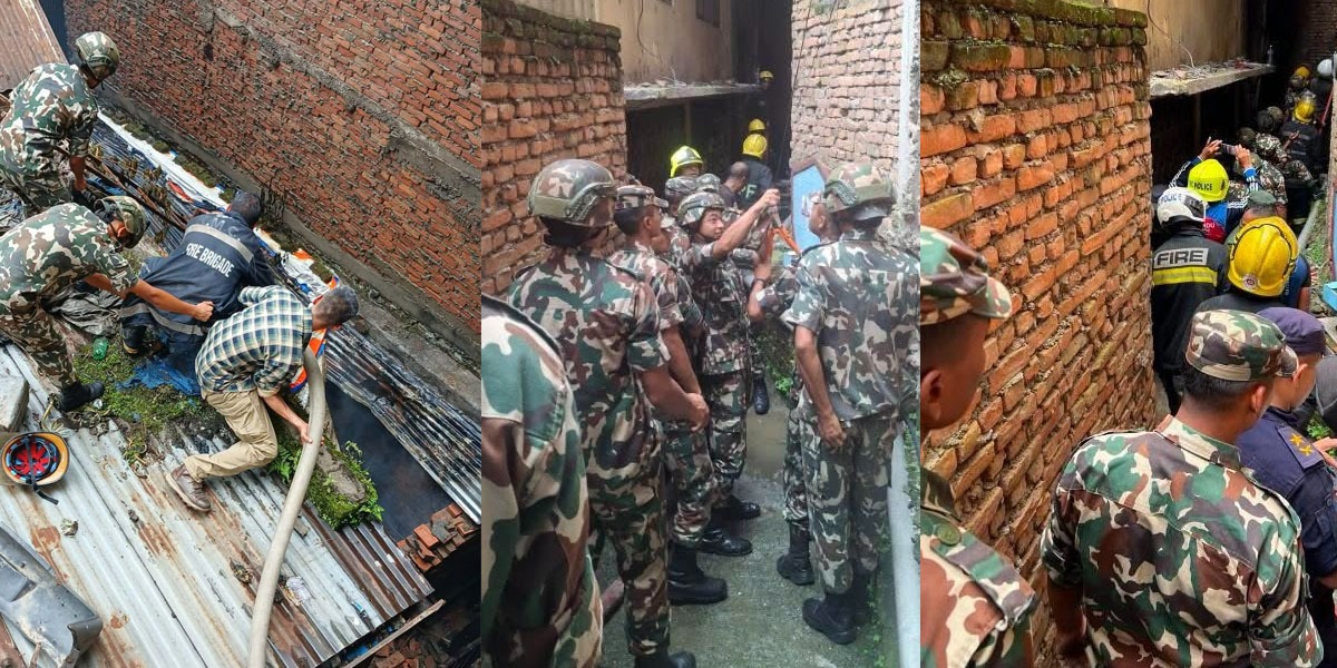जमलमा लागेको आगो नेपाली सेनाको टोलीद्वारा नियन्त्रण