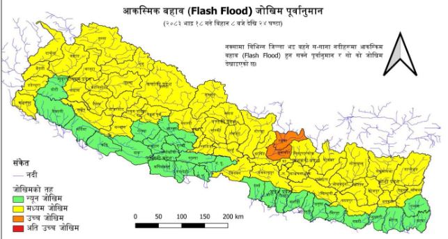 त्रिशुली र बेत्रावतीमा आज बाढी आउने, नुवाकोट र रसुवामा जोखिम