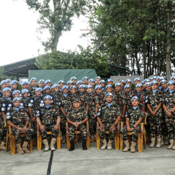 मध्य अफ्रिकी गणतन्त्रमा तैनाथ नेपाली शान्ति सैनिकहरूको अदलीबदली