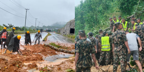 सेनाद्वारा बाढीपहिरो प्रभावित क्षेत्रमा उद्धारसँगै सडक खुलाउने काम जारी