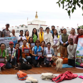 लुम्बिनीमा पर्यटकलाई स्वागत गरेर मनाइयो विश्व पर्यटन दिवस