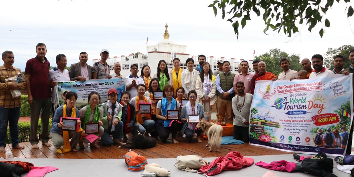 लुम्बिनीमा पर्यटकलाई स्वागत गरेर मनाइयो विश्व पर्यटन दिवस