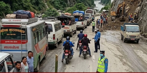 नारायणगढ-मुग्लिन सडकमा सवारी आवागमनमा आंशिक रोक
