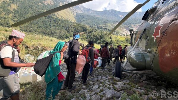 बूढीगण्डकी बाढी : १ हजार ४४ जना नागरिकको हेलिकोप्टरमार्फत उद्धार