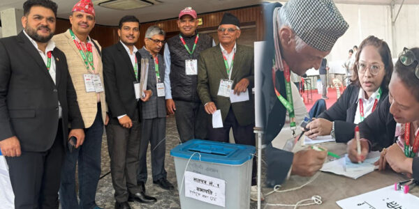 कांग्रेस महाधिवेशन : ६७ वर्षीय बुर्लाकोटीले गरे पहिलो मतदान