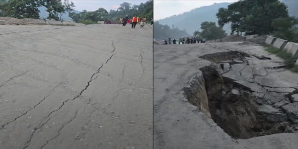 सडक भासिएपछि पृथ्वी राजमार्गमा सवारी आवागमन बन्द