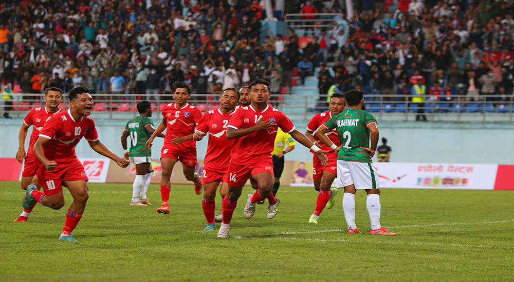 बहराइनसँग भिड्दै नेपाली फुटबल टोली